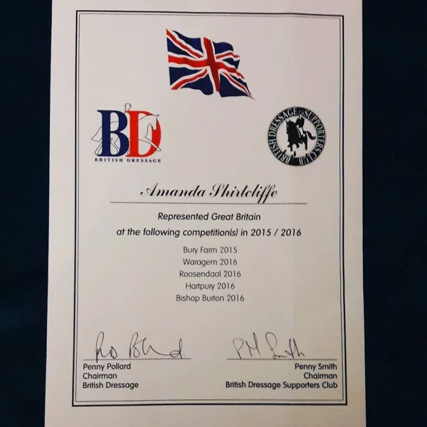 British Dressage: Represented Great Britain, 2015/16