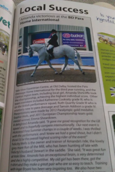 Local press: Local Success: Amanda victorious at the BD Para Home International